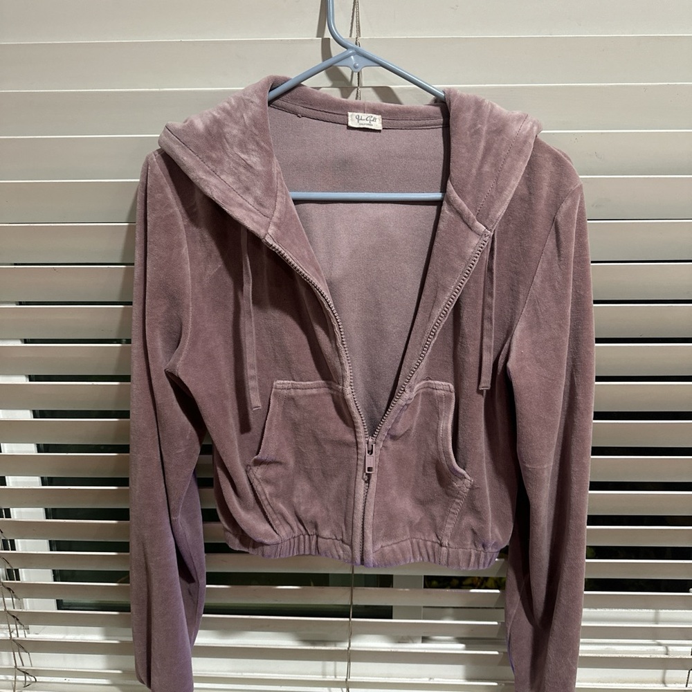 Brandy Melville Dusty Purple Zip-Up Hoodie